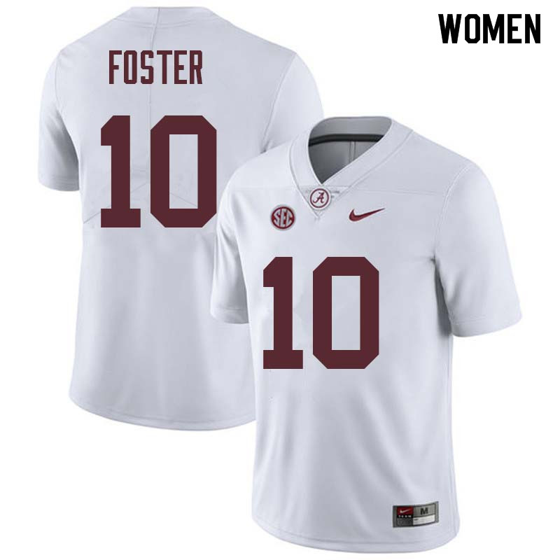 Women #10 Reuben Foster Alabama Crimson Tide College Football Jerseys Sale-White